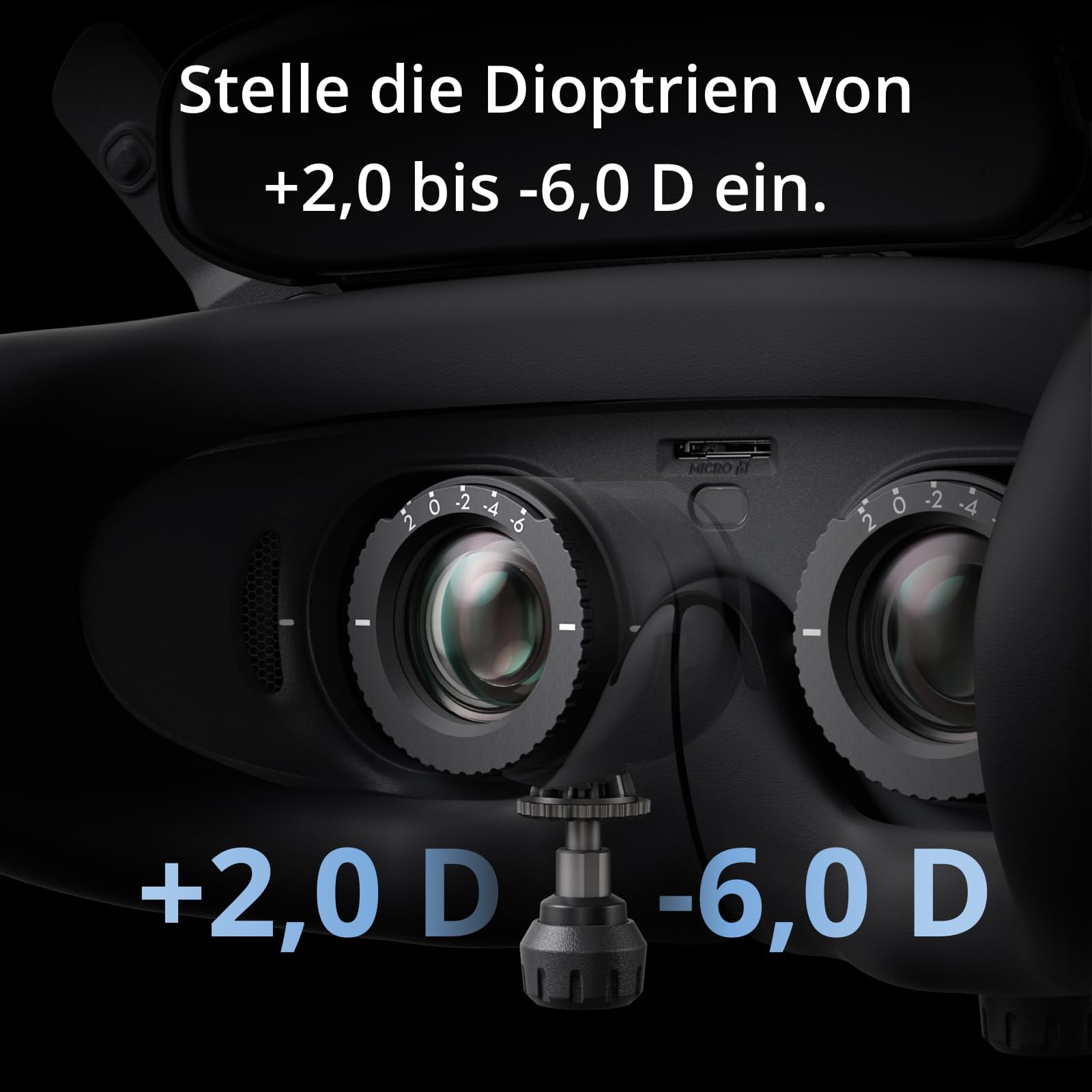 DJI Goggles 3, FPV Goggles mit atemberaubenden Micro-OLED Bildschirmen, immersives Flugerlebnis, O4 HD Videoübertragung, einstellbare Dioptrien, Wireless Streaming, Drohnenbrille | FPV, atemberaubende Micro-OLED-Bildschirme, immersives Flugerlebnis, O4 HD