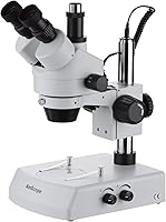 Vista 6 de AmScope SM-2TZ-DK Microscopio de zoom estéreo trinocular profesional, ocular WH10x, aumento de 3.5X-90X, objetivo de zoom 0.7X-4.5X, iluminación