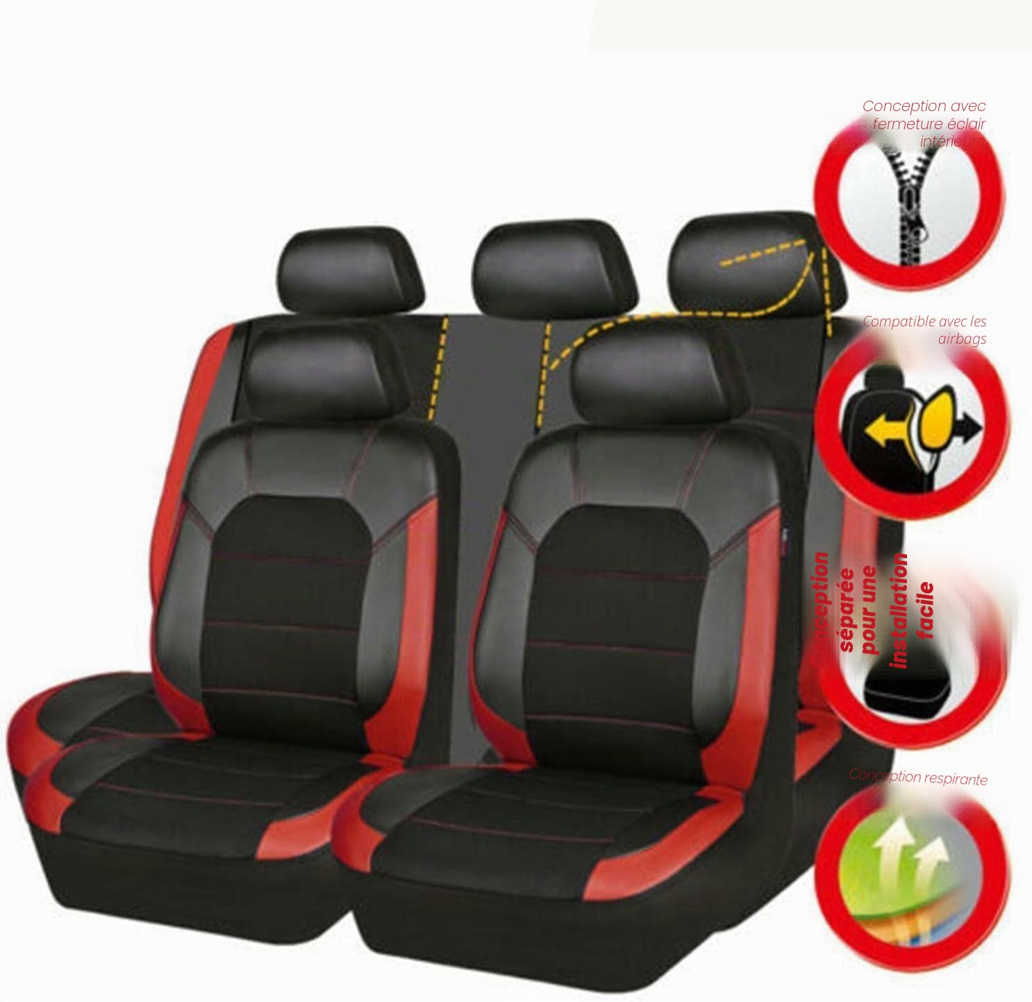 Housses de siège de voiture universelles pour Citroën C3 Picasso C4 Picasso C5 C6 C4 C3 C2 C1 ë-C4 Protection Ensemble complet de housses de siège