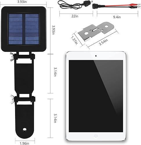 Miniatura 5 de Panel solar para comedero de ciervos  Panel solar de 6 V, impermeable, pequeño cargador de batería solar con un soporte ajustable y clip de