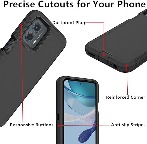 Miniatura 4 de Funda para Motorola Moto G 5G 2023, Defender Case Soft TPU Hard PC Heavy Duty a prueba de golpes a prueba de polvo 3 en 1 cubierta de teléfono para