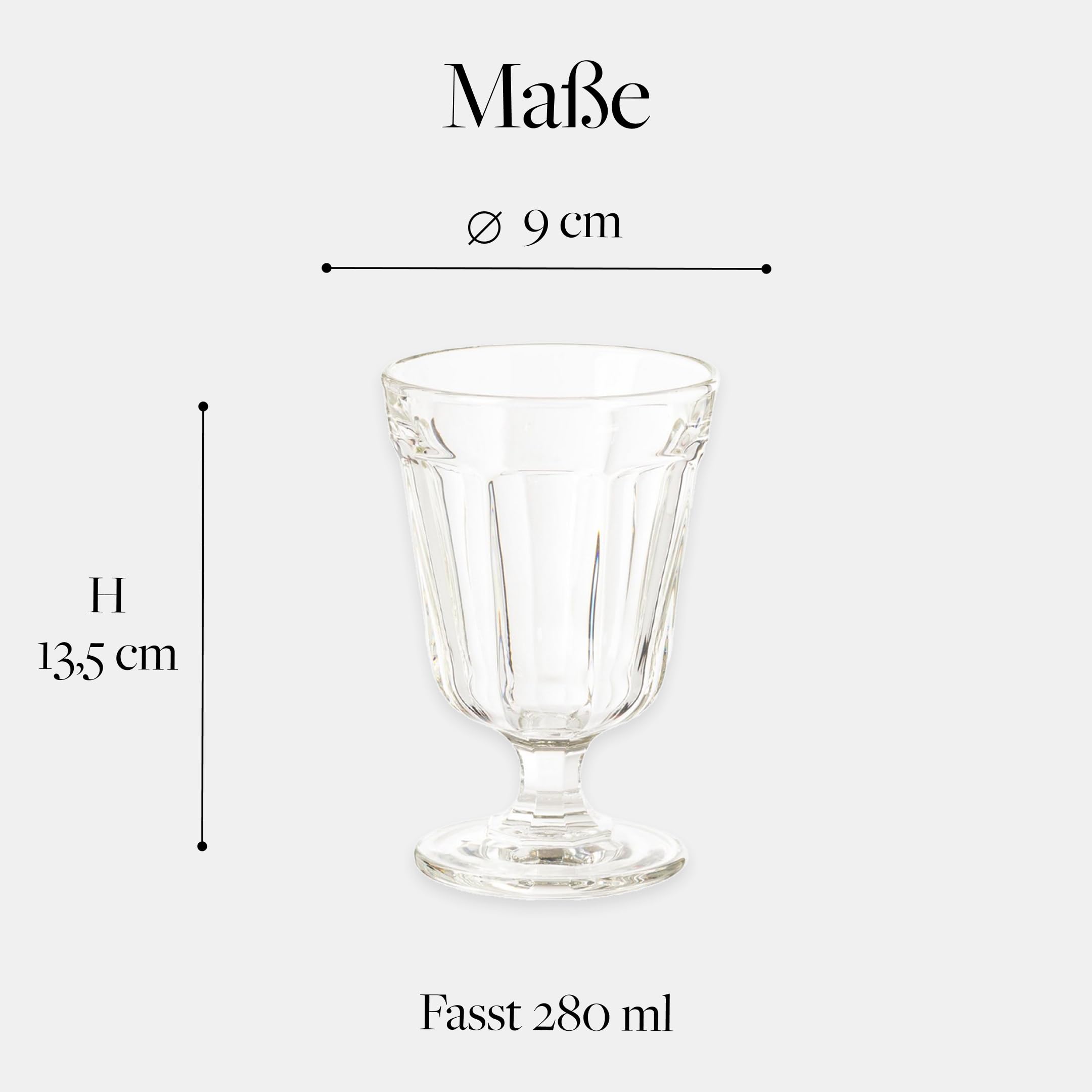Costa Nova Wassergläser Set Gomos: Hochwertige Trinkgläser aus Kalk-Natron-Glas, Spülmaschinenfest, Elegantes Design, 280 ml Fassungsvermögen, Ideal für Wasser, Saft & Cocktails, 6-teilig