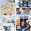 45 Pieces Pearl Rhinestone Buttons Faux Pearl Embellishments Snowflake Brooch Alloy Floral Pendants for Jewelry Making Crafts Clothes Bags Shoes Supplies and Wedding Bouquet, 9 Styles (Blue) #5