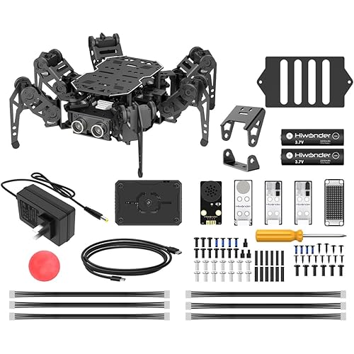 18DOF Hexapod Robot for Arduino Programming, Spider Walking Crawling Self-Balancing AI Vision Voice Control Obstacle Avoidance, STEM Education Open Source Robot with Tutorials, miniHexa Advanced Kit