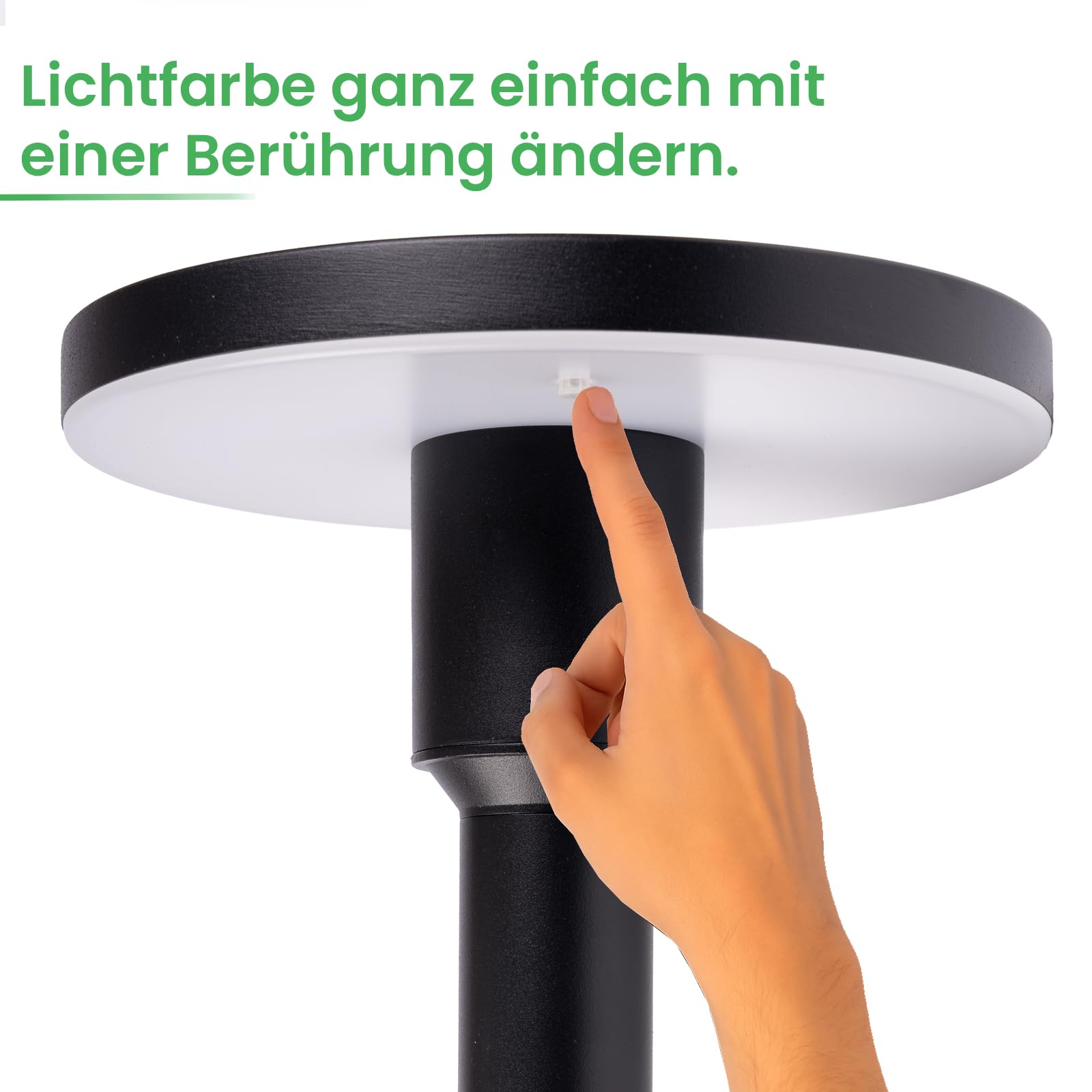 Lumiled LED Wegeleuchte CCT 12W 3000–6500K 80cm IP65 Aluminium Schwarz Pollerleuchte Gartenleuchte Außen Stehlampe wasserdicht Modern Außenleuchte Wegbeleuchtung für Terrasse und Einfahrt