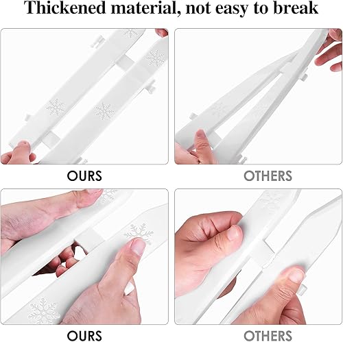 Miniatura 3 de URATOT 15 piezas de valla de plástico blanco grueso para árbol de Navidad, mini decoración de valla para Navidad, boda, fiesta, jardín, hogar, 12