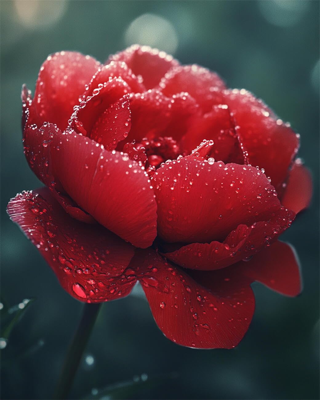 Rkflgew O Flowers 14Ct Embroidery Kit Fantasy Red Peony Preprinted Fabric Cross Stitch Diy Art Needlecrafts Embroidery Kits For Adults Beginners 40X50cm