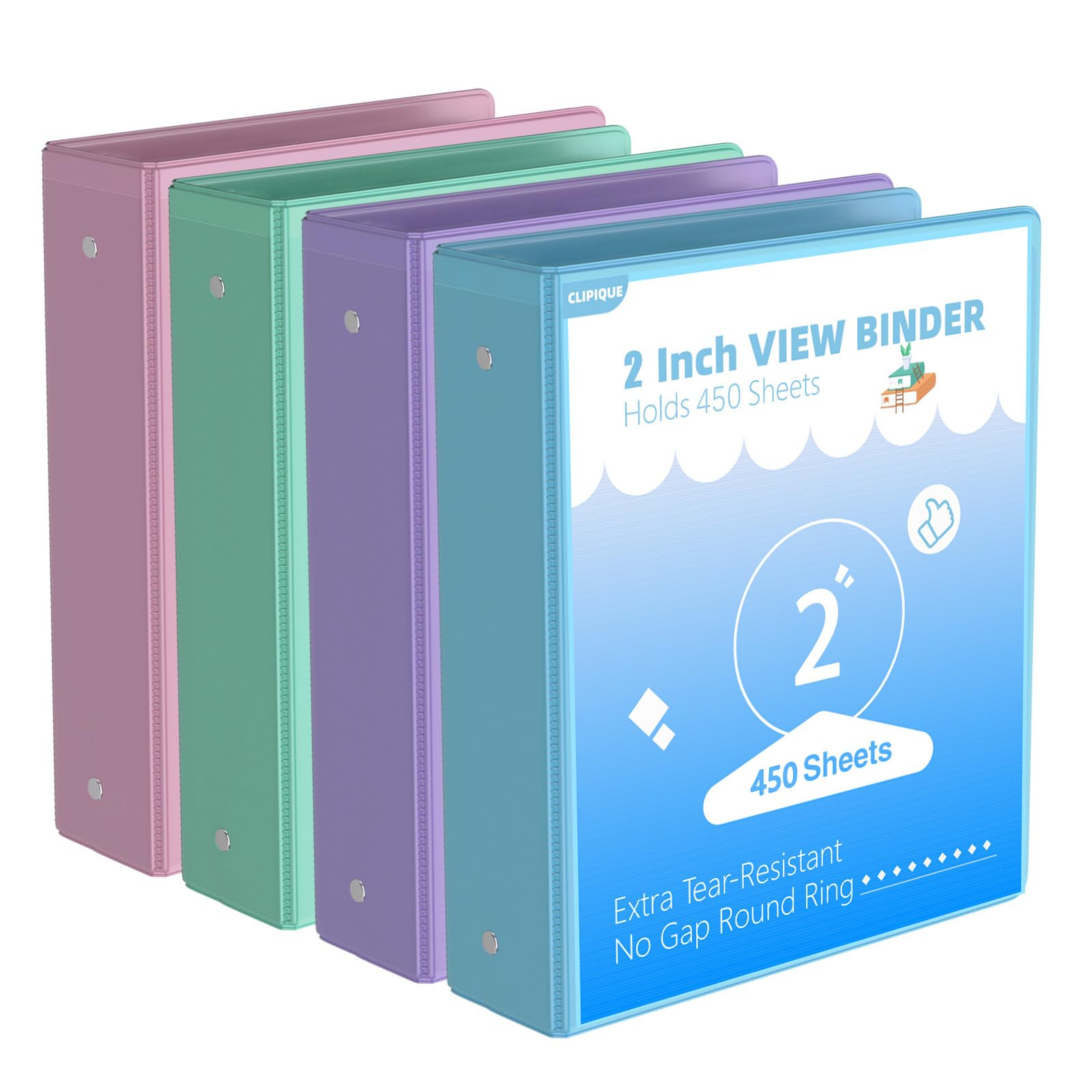 Clipique 4-Pack Round Ring Binder