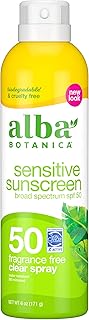 Sponsored Ad - Alba Botanica Sensitive Sunscreen Spray, SPF 50, Fragrance Free, 6 Oz