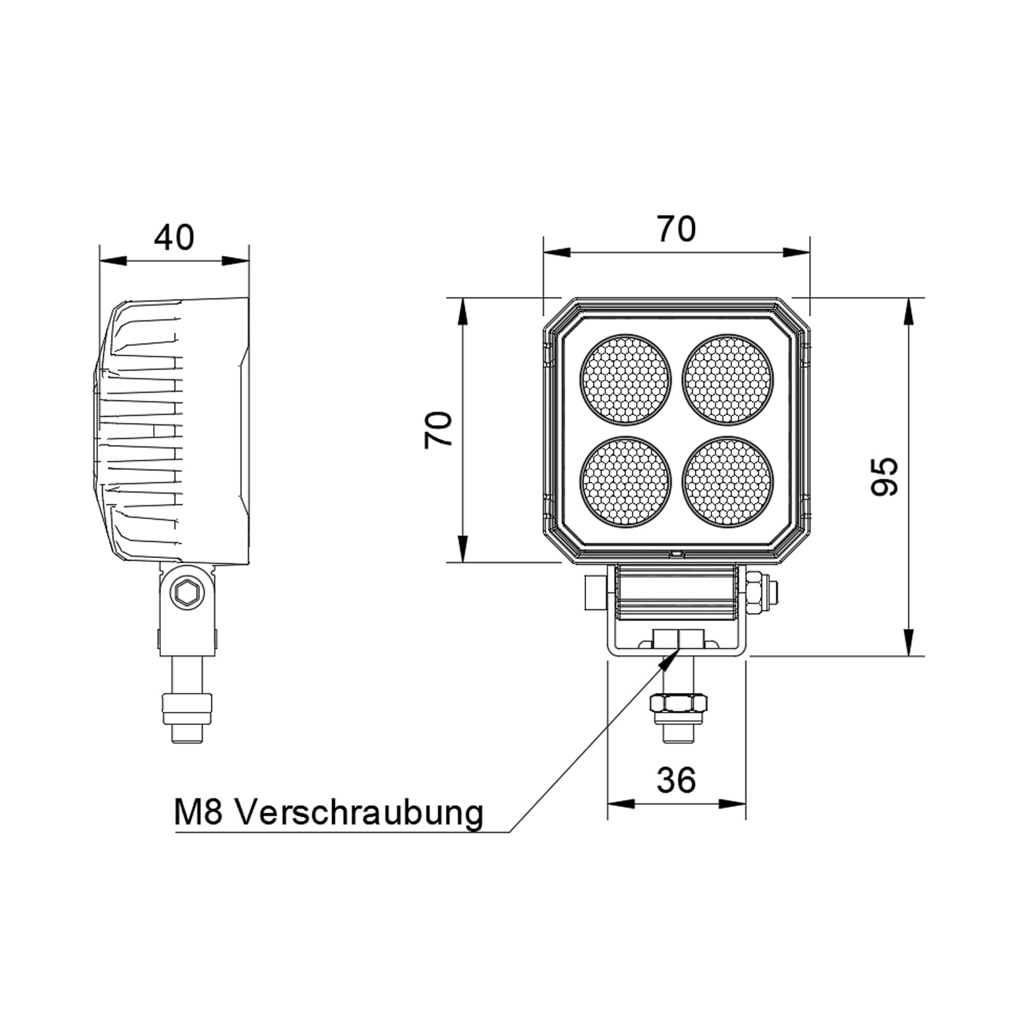 LED-MARTIN® RS1700 - LED-Rückfahrscheinwerfer/Arbeitsscheinwerfer - 1700lm - eckig - 12V/24V - ECE-R23 Typenprüfung - 100% zulässig (2)