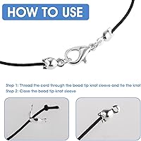 Vista 4 de 600 piezas de cubiertas de engarzado plateadas, tapas de extremo para hacer pulseras, collares, joyería, chapadas en metal, puntas de cuentas