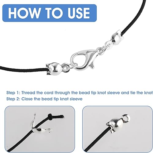 Miniatura 4 de 600 piezas de cubiertas de engarzado plateadas, tapas de extremo para hacer pulseras, collares, joyería, chapadas en metal, puntas de cuentas