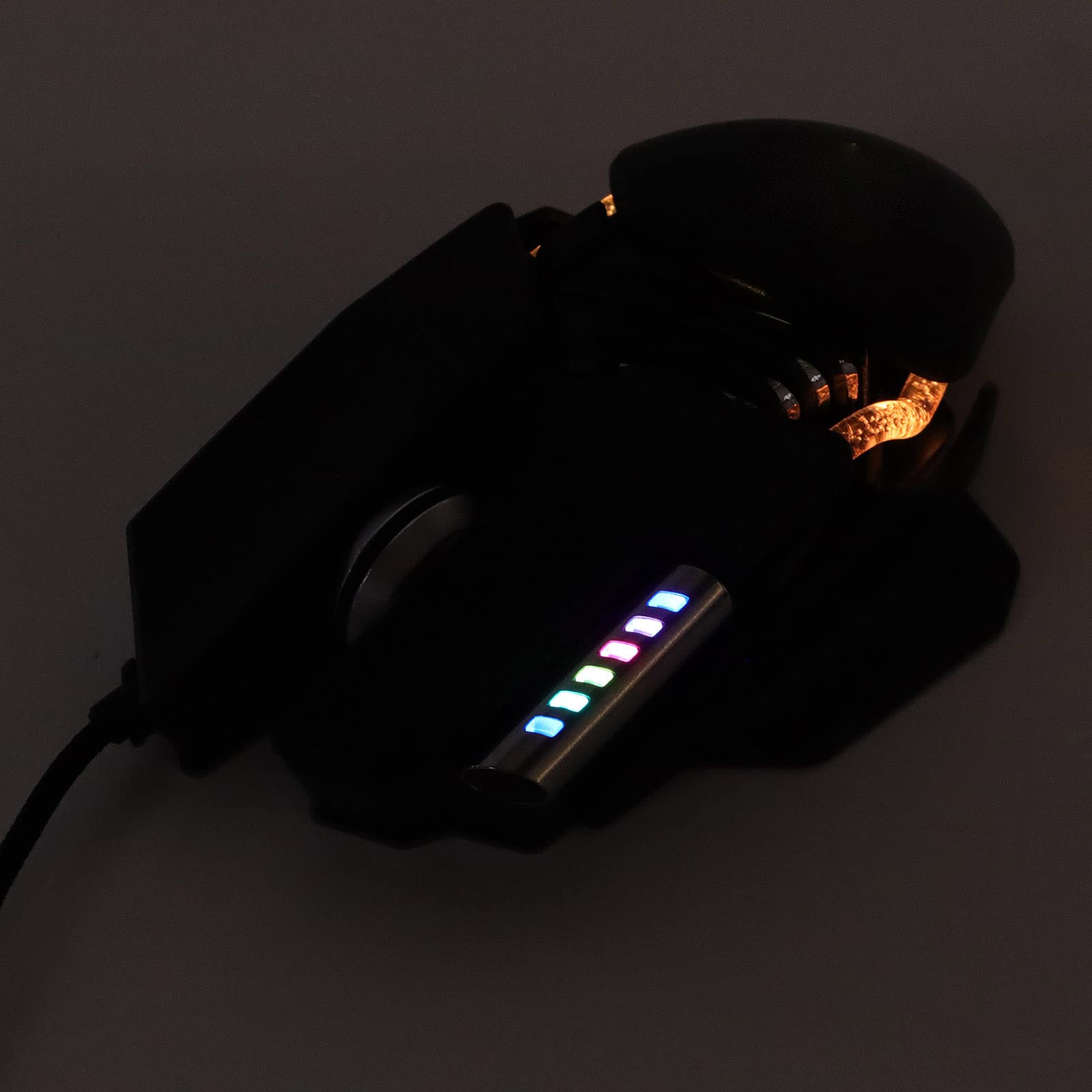 Mysz do Gier, Ergonomiczna Mysz Komputerowa z Przyciskami 12800 DPI 6D z 4 Efektami RGB, Przewodowa Przenośna Mysz Komputerowa USB do Komputera Laptop, Plug And Play