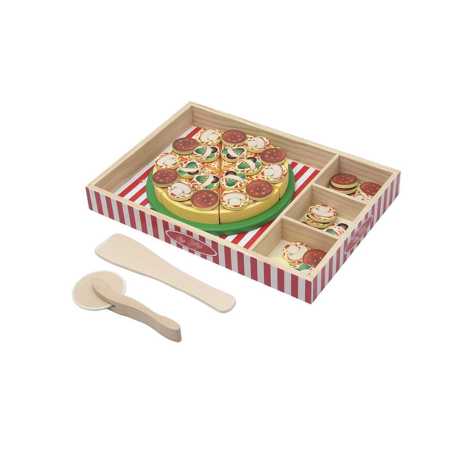 Set da cucina giocattolo per pizza in legno creativo per bambini, gioco di finzione, promuove le capacità comunicative e il gioco cooperativo. Set da