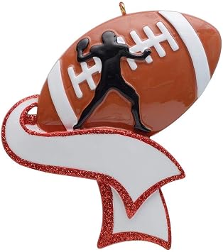 Football Christmas Ornament 2026, Personalized Football Ornament for Christmas Tree, Custom Football Player Ornament with Name, Sports Fan Gift for Boys Kids Athlete Coach