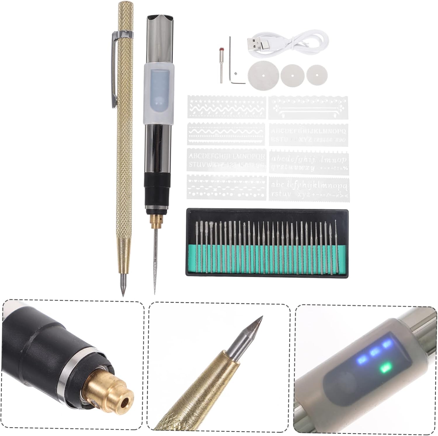 BEBEMOKO 1set Electric Grinding Pen Adjustable Speed Tool for Crafting Polishing Engraving DIY Projects Lightweight Design Accessories Ergonomic Handle for Easy Use