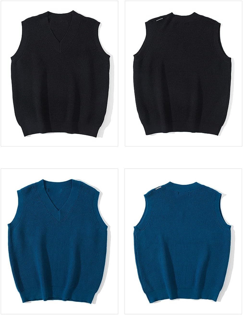 Men Solid Sleeveless Sweaters Trendy Wild Pullover Sweater V-Neck Casual Sweater Vest