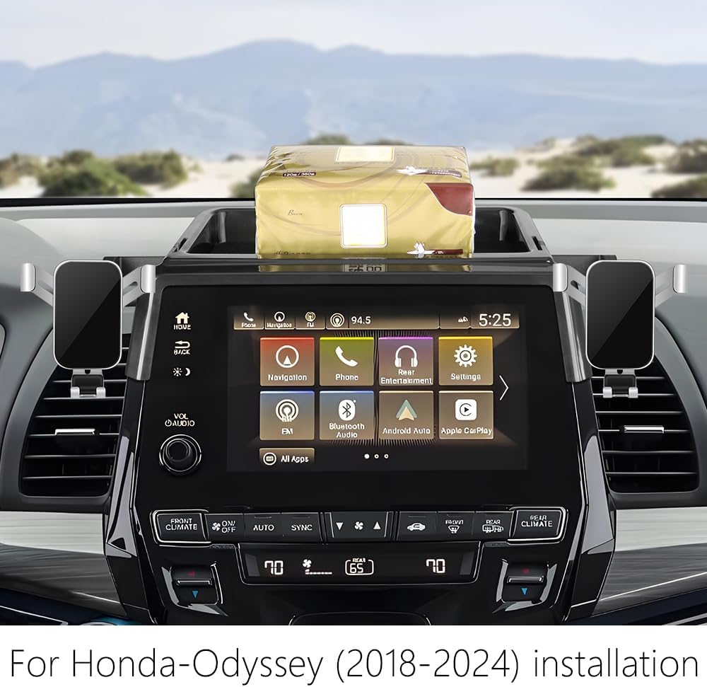 Car Phone Holder Center Console Organizer Tray for Honda Odyssey 2018 2019 2020 2021 2022 2023 2024 [Not for 2025-2026]Auto Interior Accessories Best Cell Phones Mount Dashboard Mobile CellPhone Stand