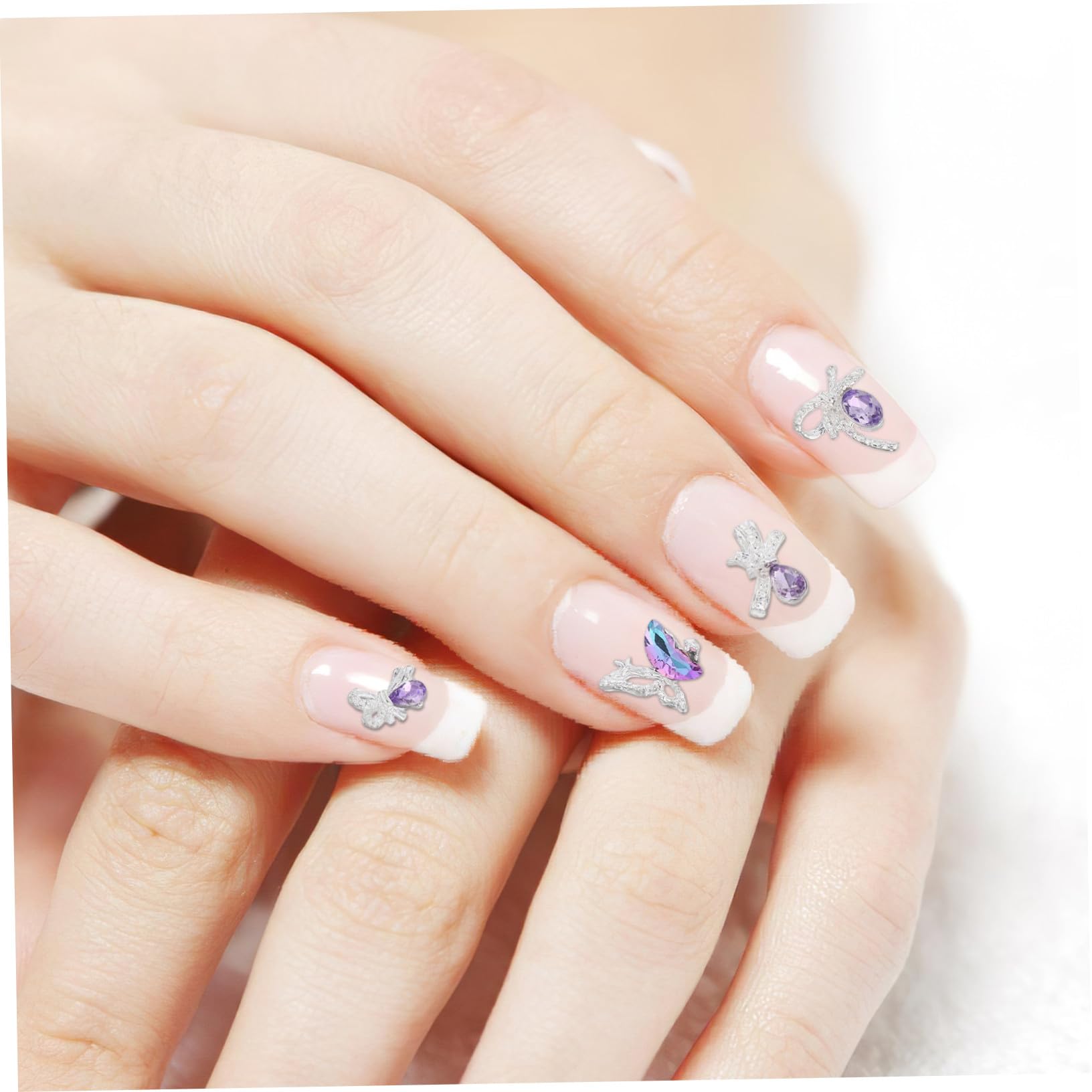 40pz Ciondoli per Unghie Fiocco in Metallo Verde per Manicure Art Decoro Unghie Diamanti Finti