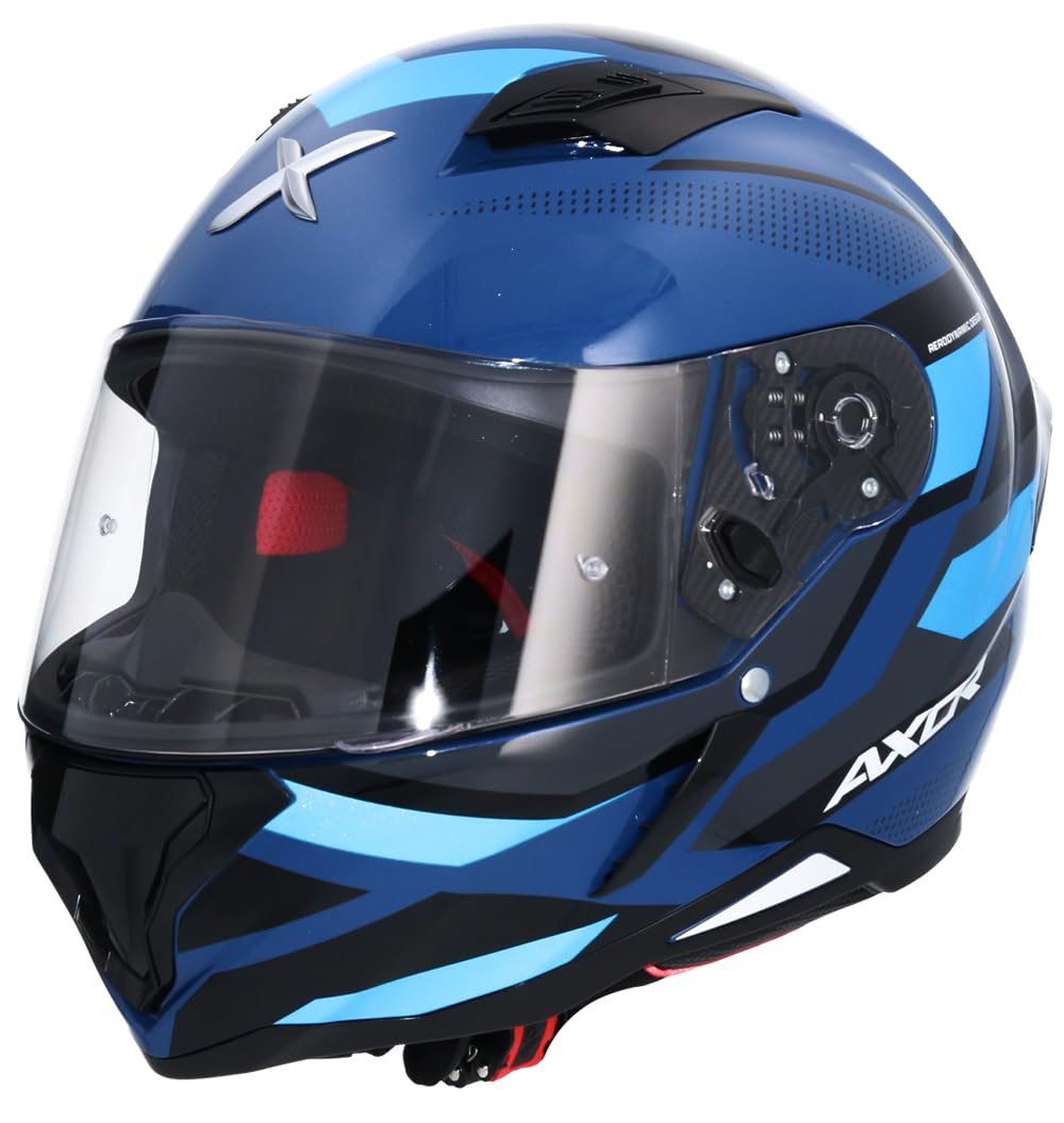 Shiro Helmets Casco Integral Modelo Hunter Cornet Azul Oscuro Brillo Totalmente Homologado (M 57/58)