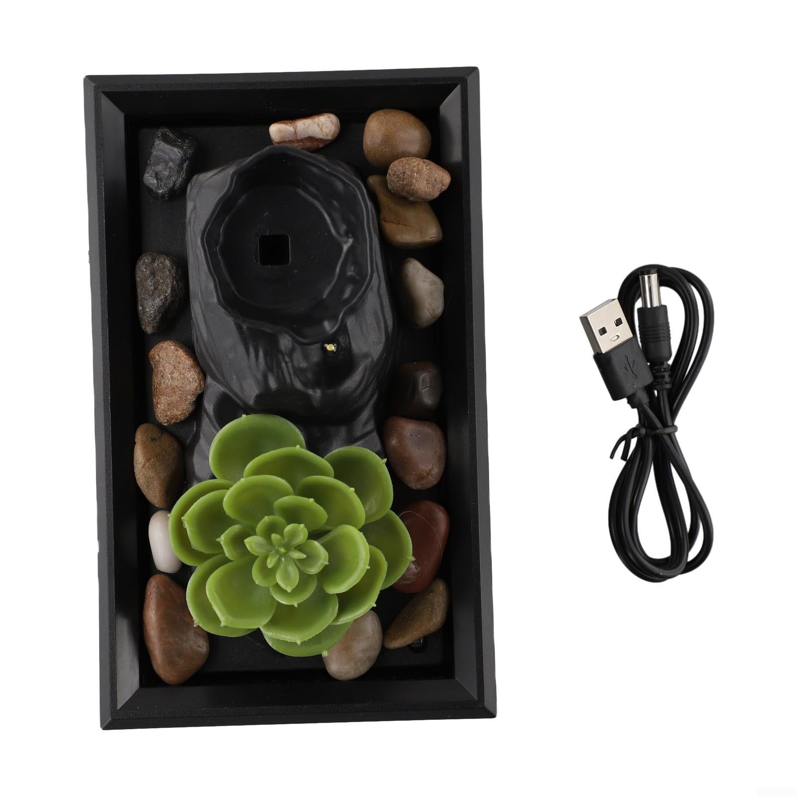 Battery/USB Operated Miniature Indoor Water Fountain, Creative Design, Desktop Decor(C)