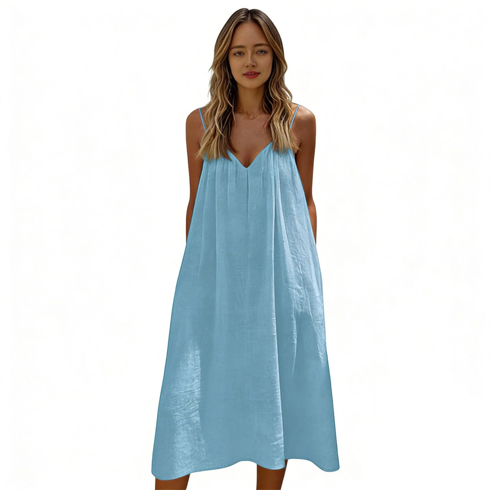 Oxxggkao Summers Maxi Dresses Backless Spaghetti Straps Long Dress Loose Flowys Vacation Sundresses Women's Summers Maxi Dress