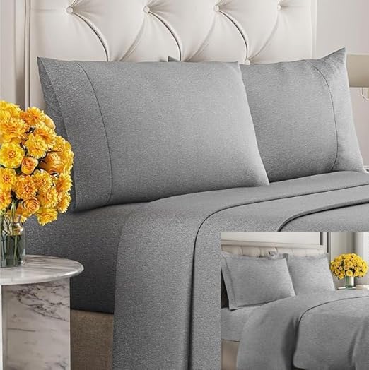 CGK Unlimited Heathered Grey Sheet Set with Duvet (Full