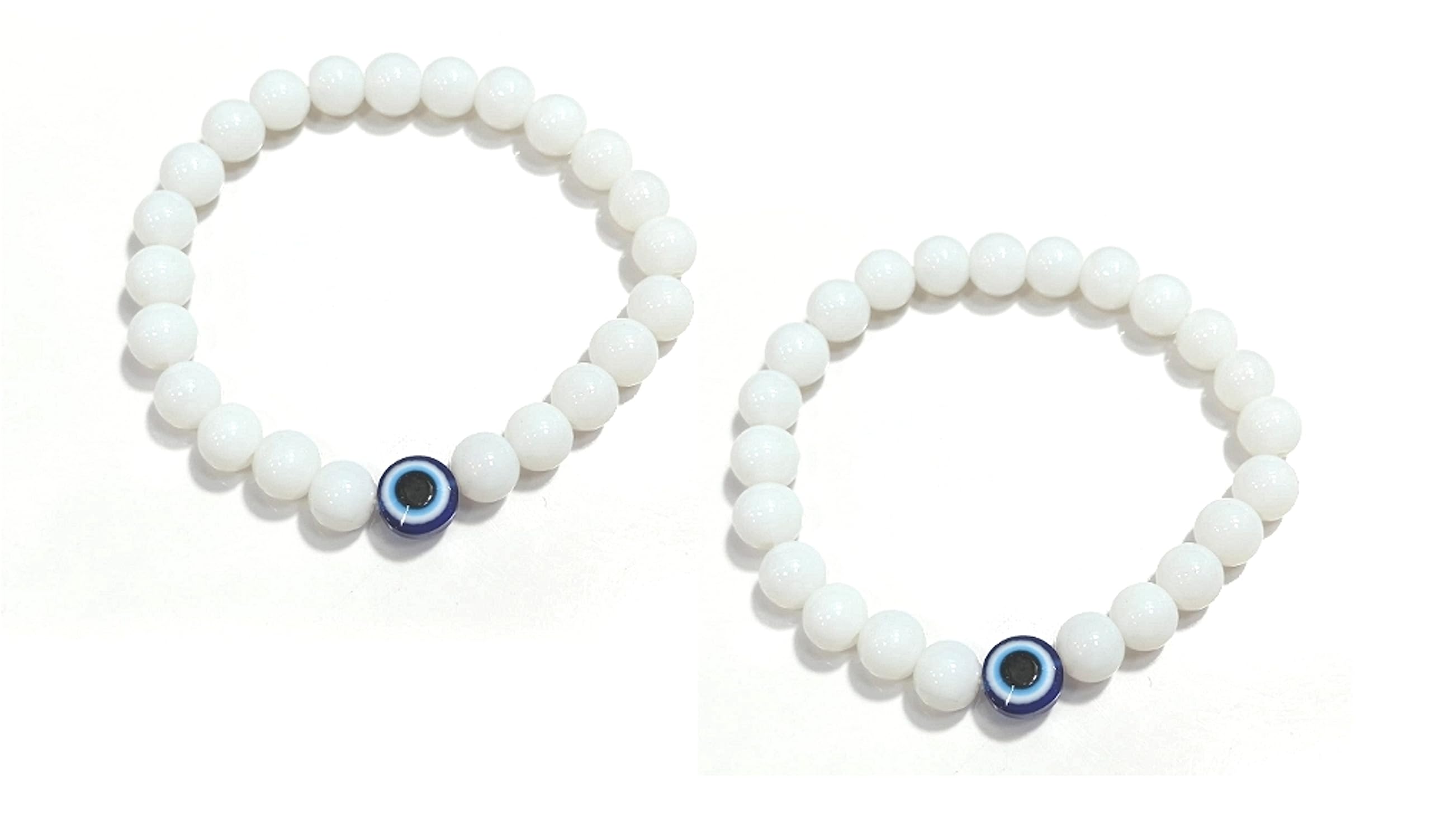 PDY FASHION Evil Eye Hand Bracelet for Luck Bringing and Protection, Awesome Jewelry and Gift for Women and Men(Nazar Battu) white color PACK OF 2 (B0C8DKDT71) Amazon Price History, Amazon Price Tracker