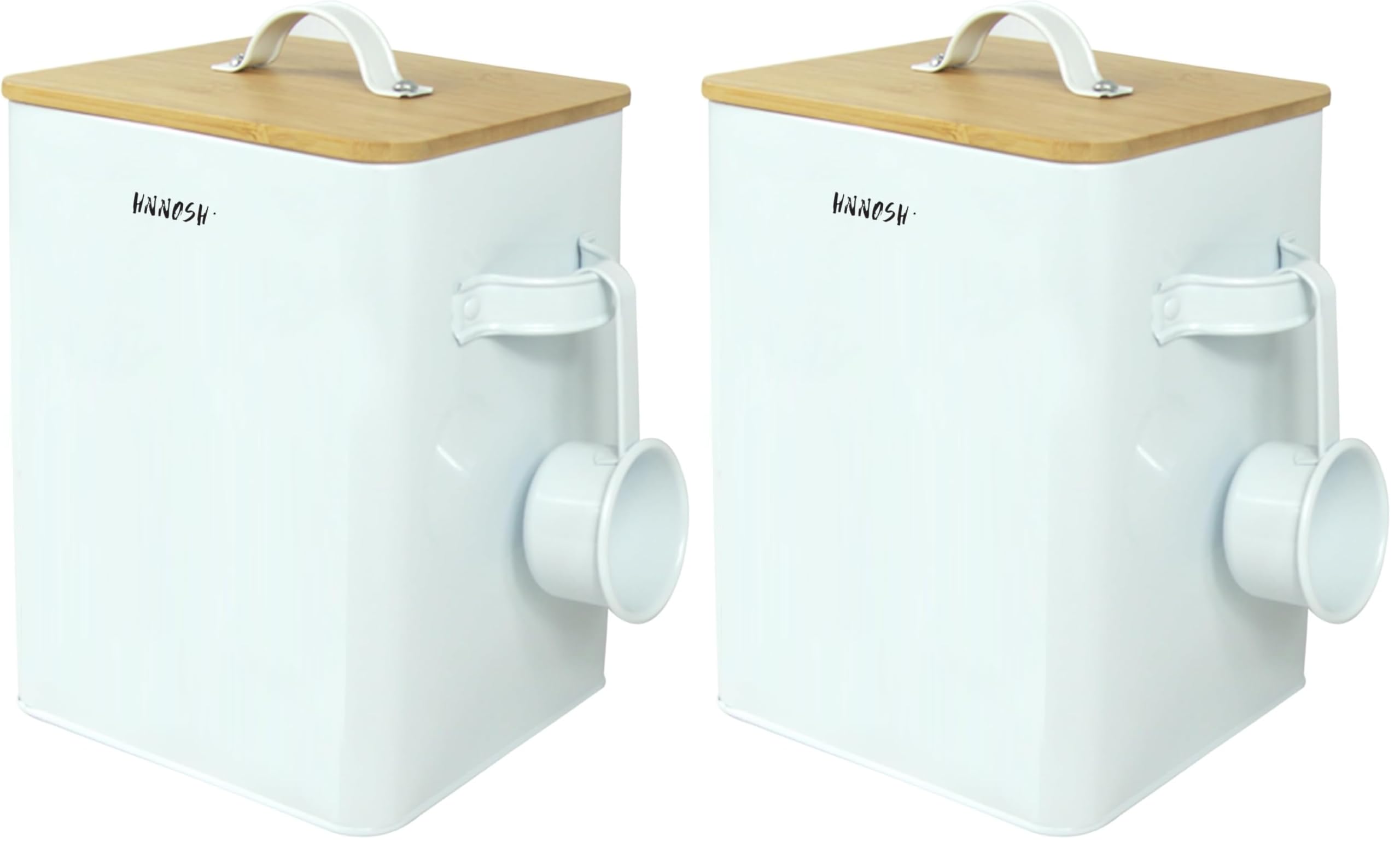 Waschpulver Aufbewahrungsbox 6,5 L - Weiß Waschpulver Box mit Deckel & Waschmittel Dosierhilfe – waschmittelbox Perfekte Aufbewahrung für Waschpulver 23 * 18 * 15,5 cm (Packung mit 2)
