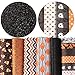 David accessories 6 Pcs 8" x 13" (20 cm x 34 cm) Halloween Candy Printed Faux Leather Fabric Sheet Include 2 Kinds of Leather Fabric for DIY Bows Earrings Making Crafts (Mixed Halloween Set)