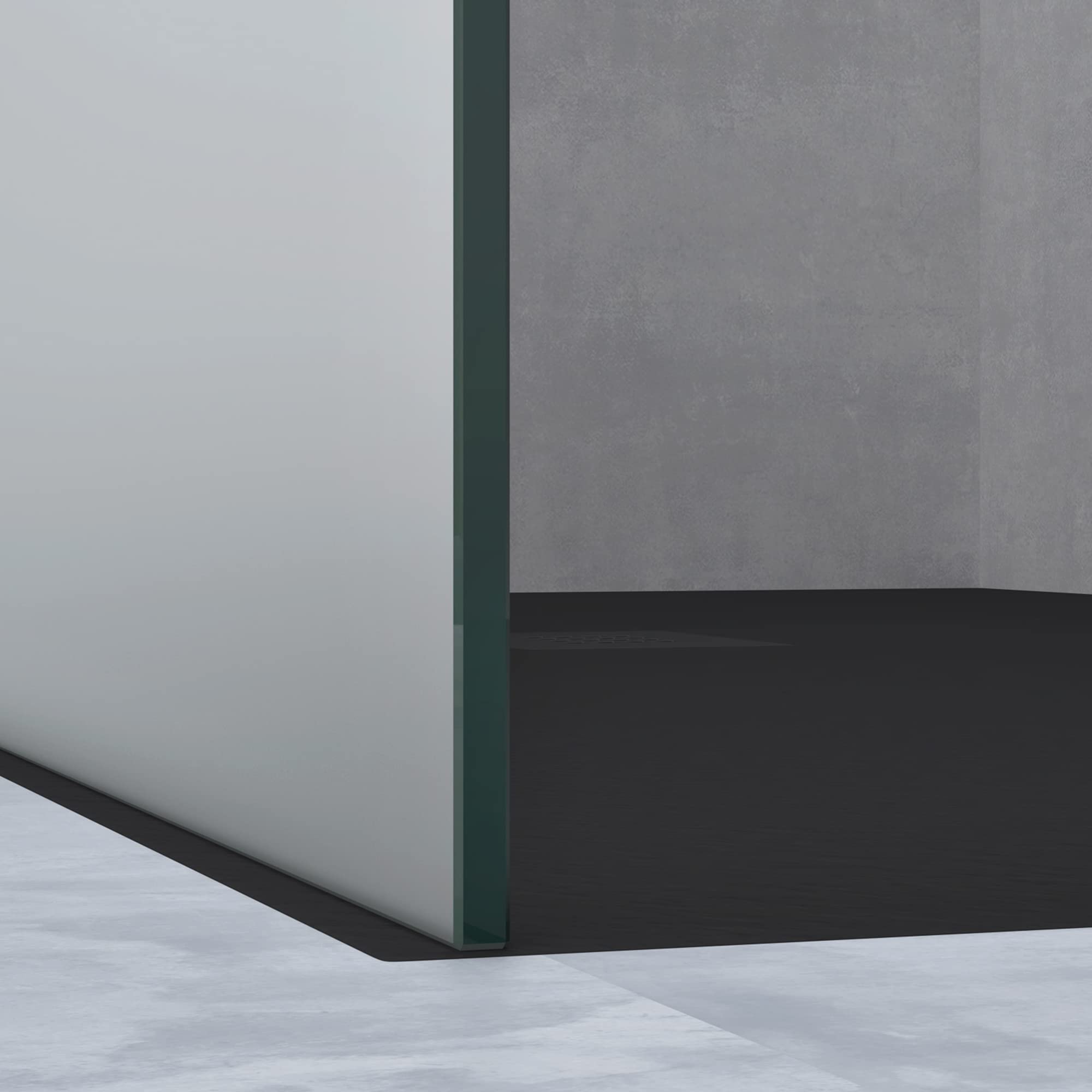 doporro Walk-In Duschwand 100x200cm Duschabtrennung 8mm ESG-Sicherheitsglas | Vollsatiniert Dusche mit Nanobeschichtung | rechteckiger Stabilisator aus Edelstahl | Aluminiumrahmen in Schwarz | Bremen01VS