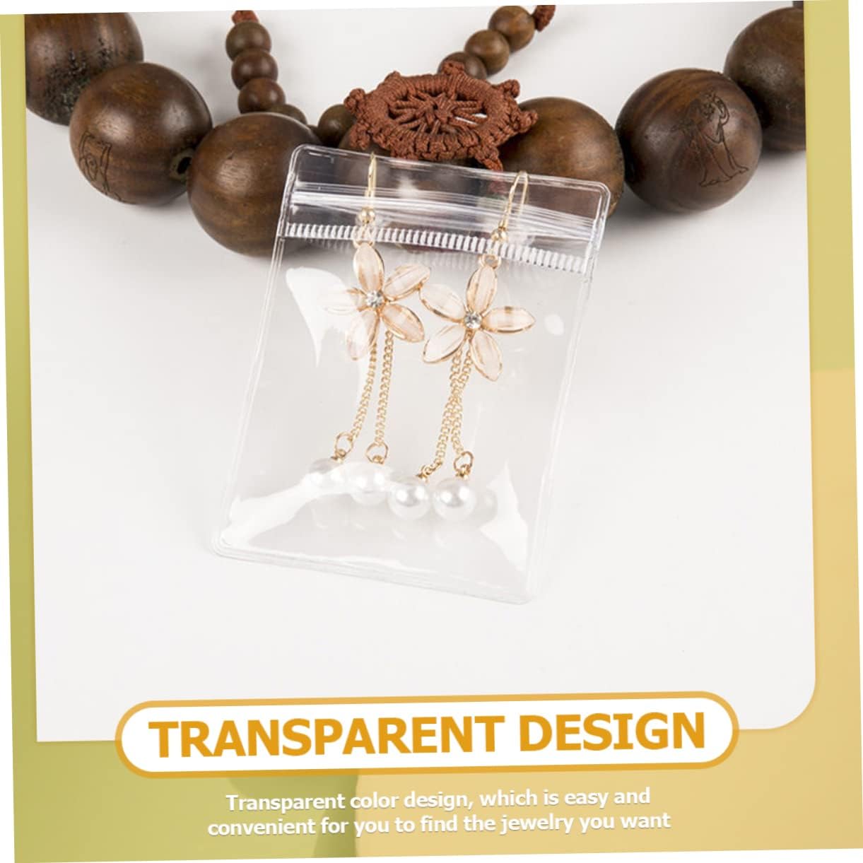 Zerodeko 300pcs Clear Jewelry Bags Self-seal Zipper for Organizing Earrings and Necklaces Storage for Small Business and Personal Use