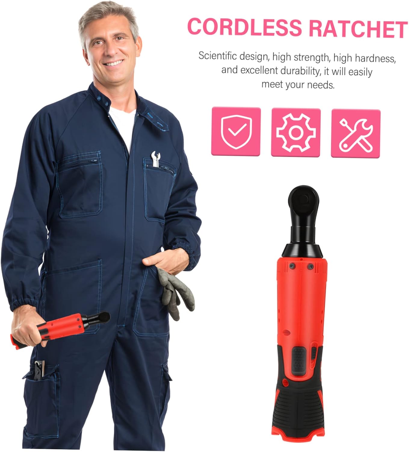 Gadpiparty Electric Ratchet Wrench Cordless Tool for Vehicle Repair Ergonomic Handle High- Efficient Removal for Design