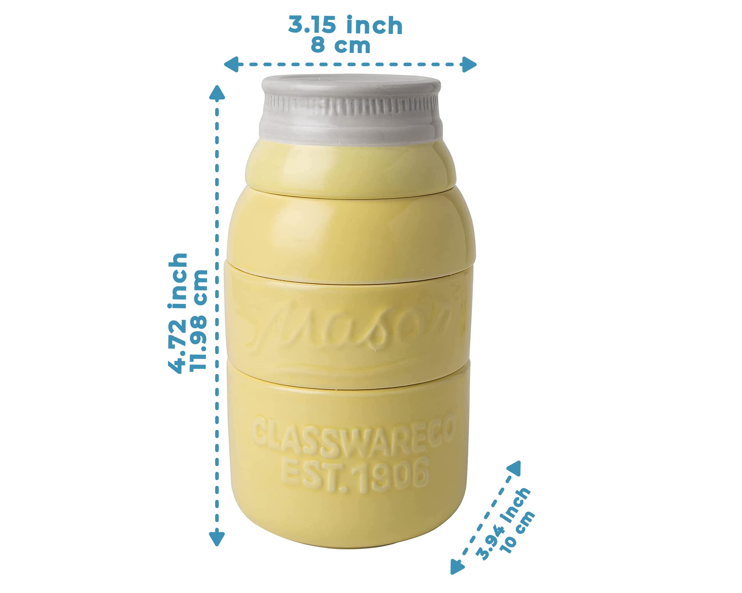 Salière Et Poivrière Vintage Style Mason Jar - Céramique Blanche Antique - Décoratif Et Pratique - 105 Ml - 11