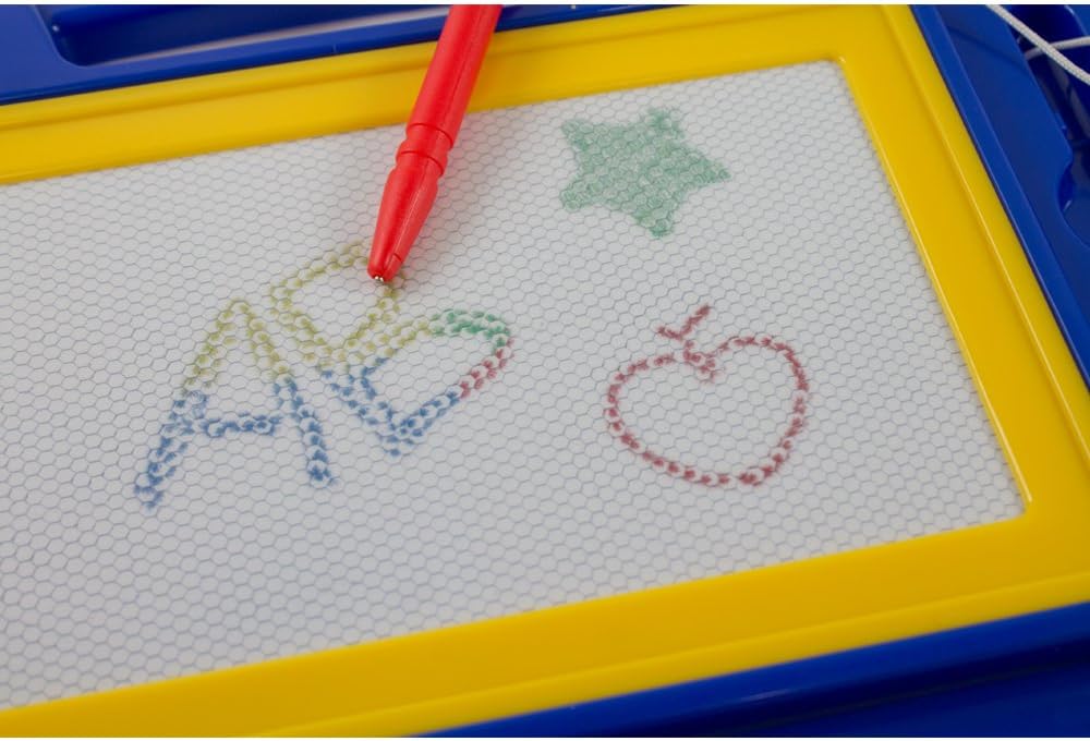 KIDSTHRILL Magnetic Drawing Board for Kids | Color Magna Doodle Pad Toys | Sketch and Erasable Writing Board for Toddlers & Kids | Stamps and Stylus | Travel Size