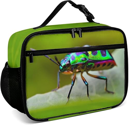 Muishi Jewel Bug Beetle - Lonchera reutilizable con aislamiento, bolsa enfriadora, lonchera para comida y comida, bolsa de mano para mujeres, niños,