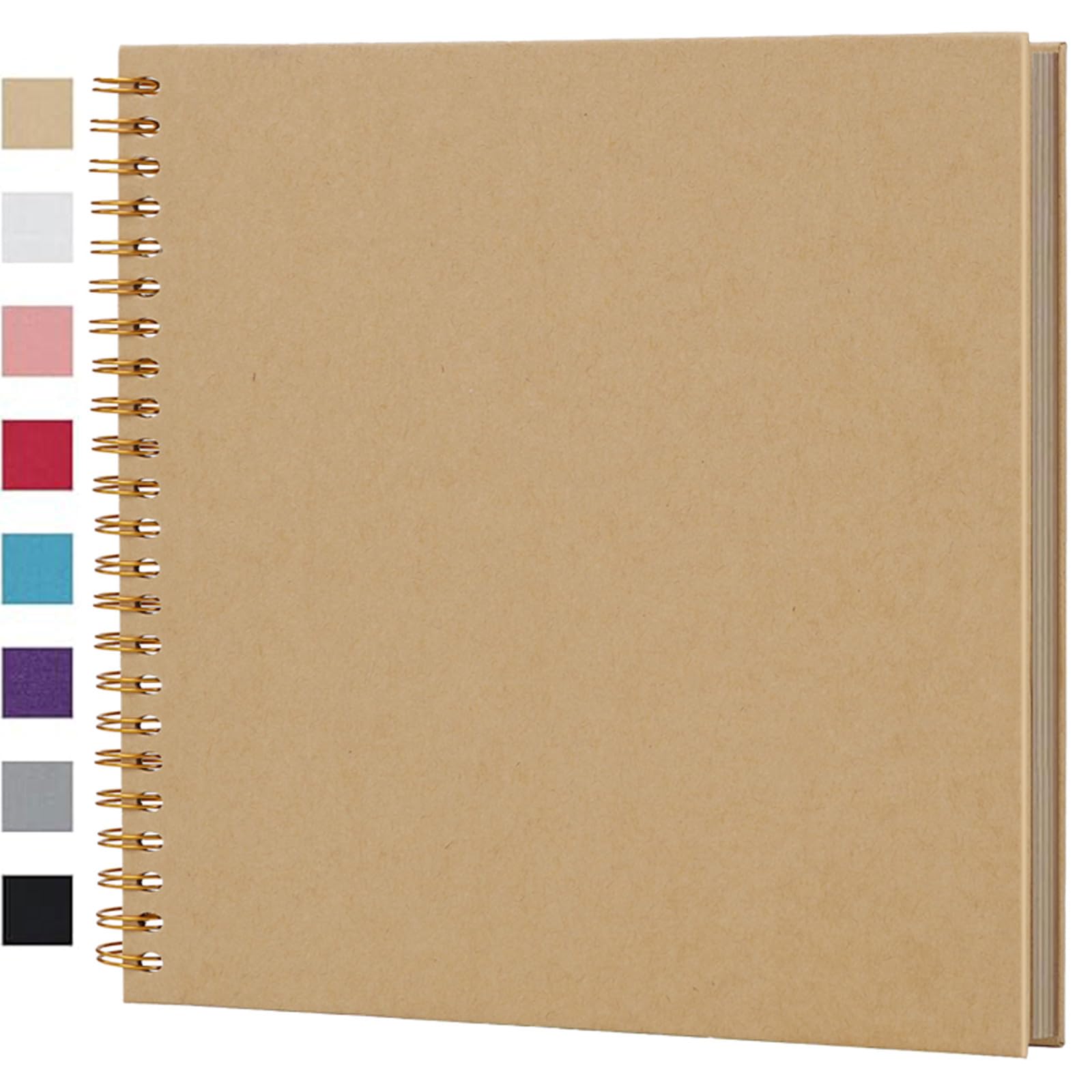Ponping 31x31 cm DIY Scrapbook Album 40 Pages Hardcover Kraft Paper Scrap Book Photo Albums Memory Book for Wedding and Anniversary Family
