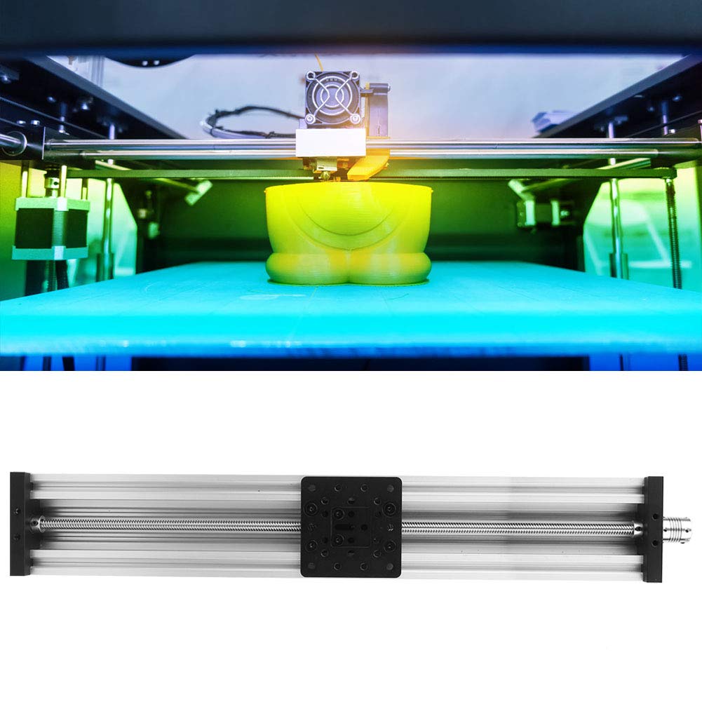 Tornillo deslizante Mesa lineal Aleación de aluminio Impresora 3D Máquina de grabado Plomo 2 mm Negro/Plata(500mm-astilla)