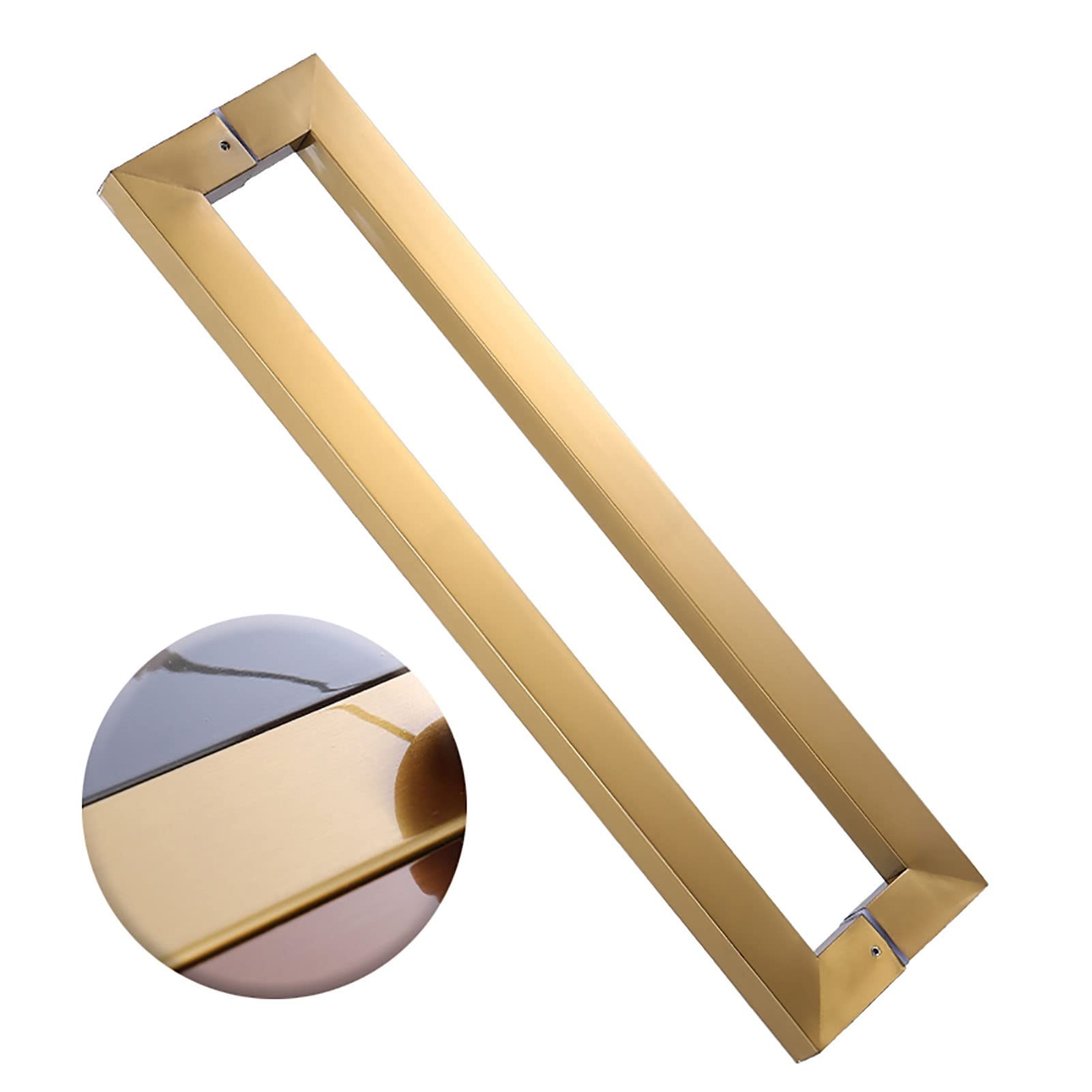 MXXQRHF Heavy Duty Stainless Steel Barn Door Handle - 800mm Double Sided Push Pull Bar for Glass & Wood Doors, Sleek Square Pipe Design, Durable Entry Door Hardware