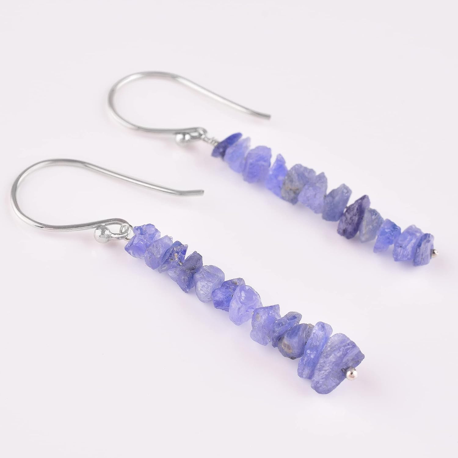 Natural Raw Blue Sapphire Earring In 925 Sterling Silver, Rough Gemstone Earring, Uncut Blue Sapphire, Stone Earring, Birthstone, Gift For Woman