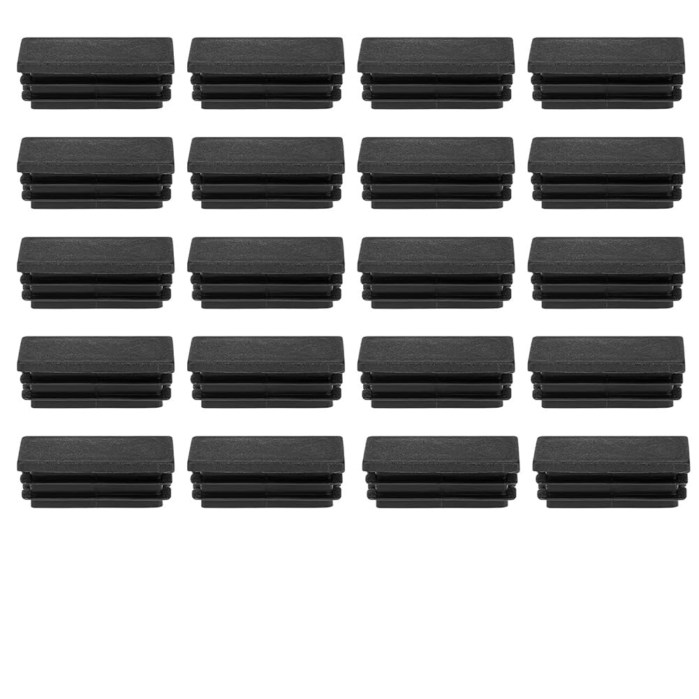 Bouchons en plastique noir 1x2 pouces pour tubes rectangulaires x200