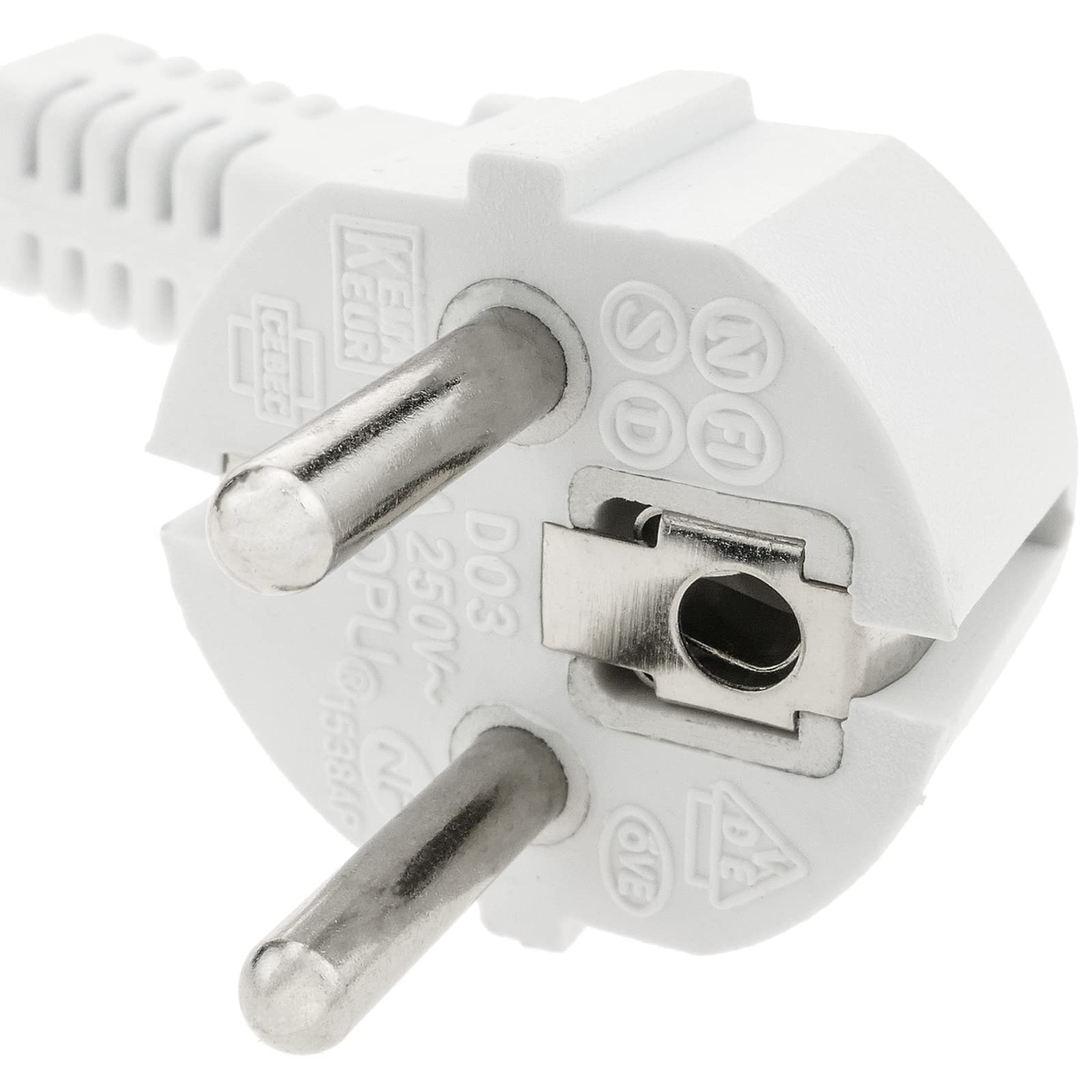 BeMatik - Prolongador de Cable eléctrico schuko Macho a Hembra de 10 m Blanco