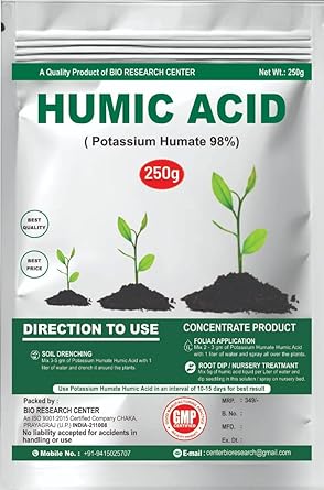 Humic Powder (Potassium Humate 98%) for Plants – Soil Conditioner for Garden & Agriculture (250gm)