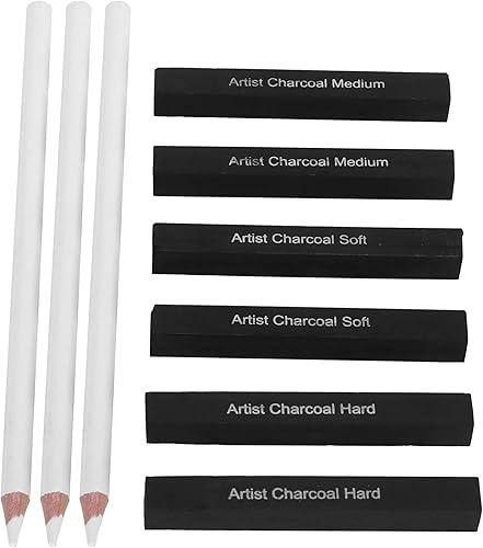 Lápices de carbón blanco, lápices de boceto, amplia aplicación, ampliamente utilizados, núcleo de grafito ancho suave para pintura de bocetos para
