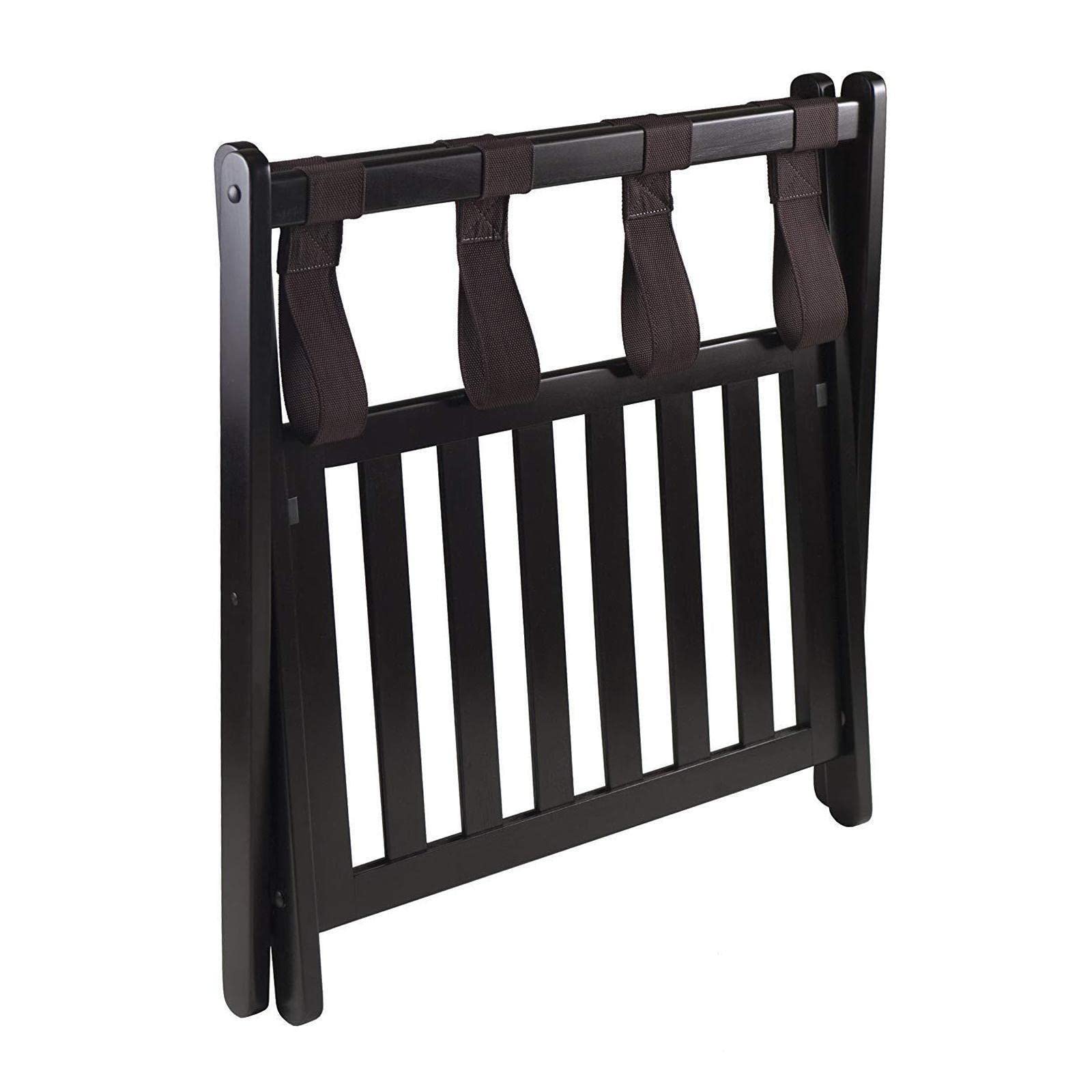 bimiti Soporte plegable grande de madera de bambú, 2 niveles, para muebles, con estante de almacenamiento, 68 x 40 x 58 cm, soporte para equipaje para hotel, dormitorio, habitación de invitados