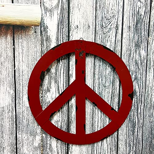 Metal Antiqued Groovy Peace Sign Rustic Wall Art Door Décor Hippie Decoration #TOP5