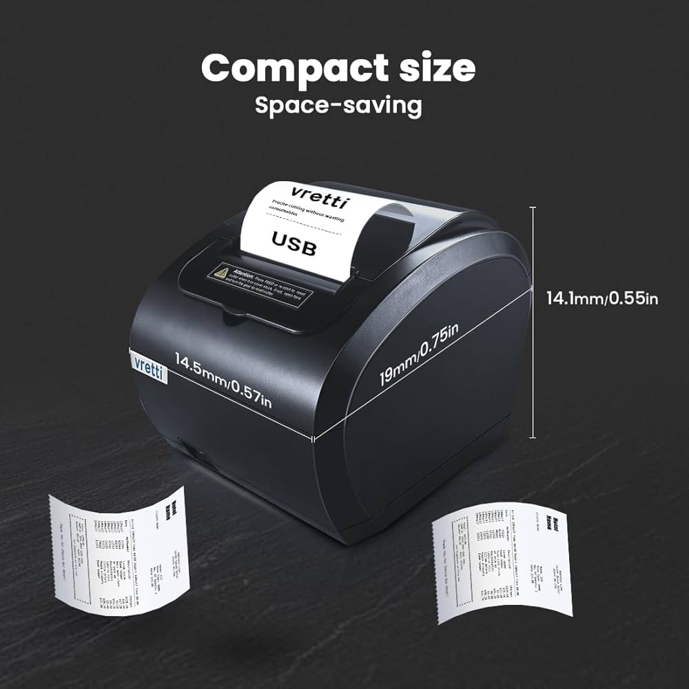 Thermal Receipt Printer 80mm Desktop Direct Thermal Printing USB