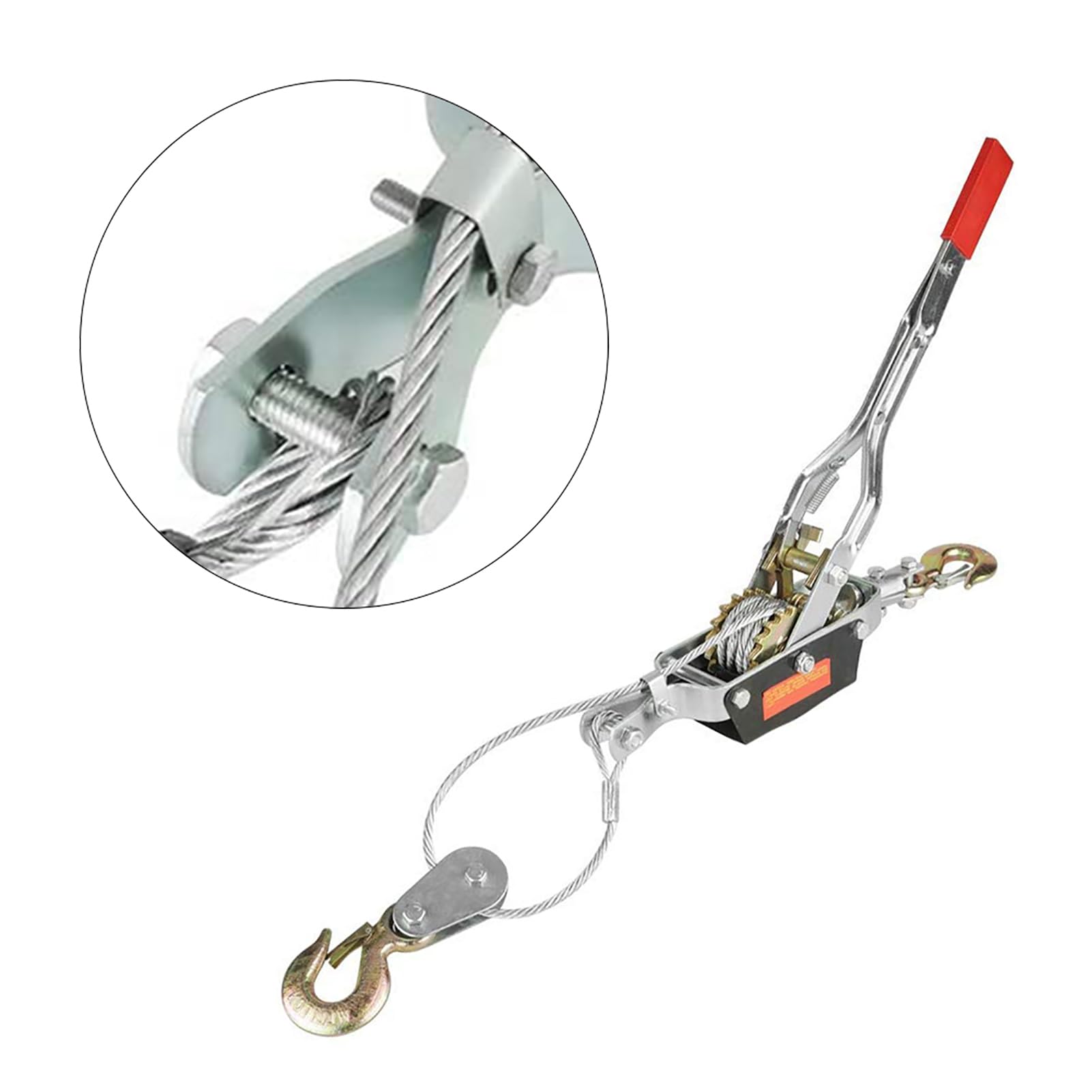 2/4T Drahtseil-Hand-Power-Puller-Anziehwerkzeug, Mini-Spanner mit Doppelhaken-Hebewerkzeug für Bau, Autobahn, Brücke (4T)