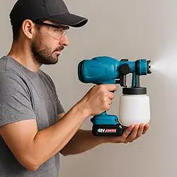 Pistola de Pintura Elétrica Sem Fio 21V 800W com 2 Baterias 2000mAh, Motor de Cobre, Tanque 800ml, 3 Padrões de Spray – Kit Profissional para Paredes, Móveis e Reformas