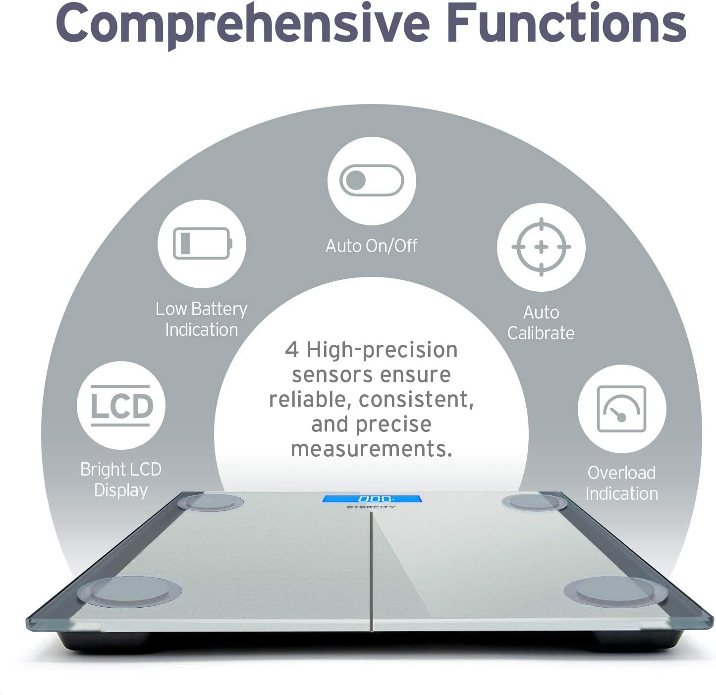 Etekcity Digital Body Weight Bathroom Scale with Step-On Technology, 400 Lb, Silver : Everything Else